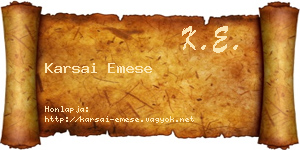 Karsai Emese névjegykártya